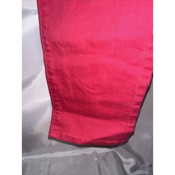 ELLE Women's Solid Bright Pink Mid-Rise Skinny Denim Jeans Pants Size 10 - Picture 4 of 11